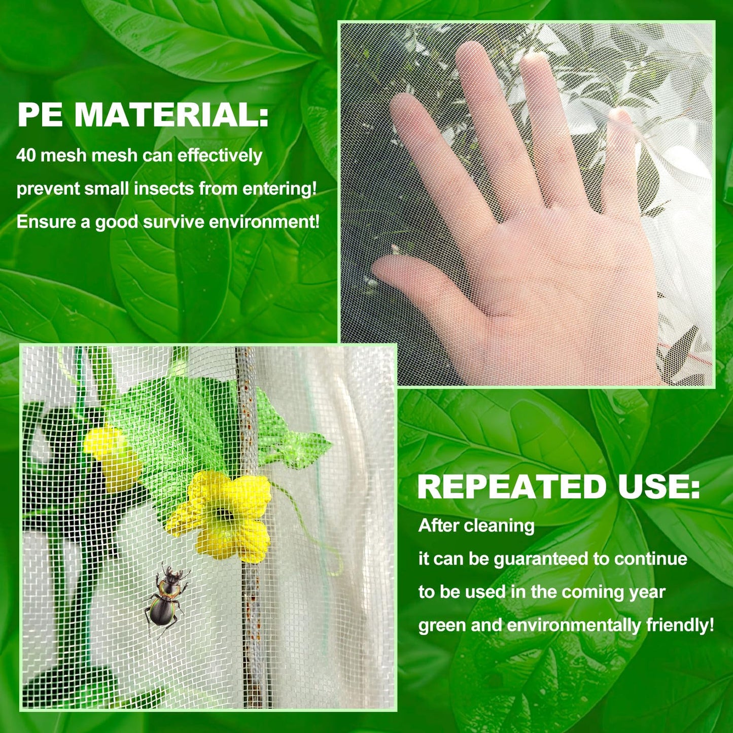 Large Fruit Orchard Netting, 6.56 x 6.56 FT Plant Netting with Zipper and Drawstring, Garden Netting to Protect Fruit from Anti Birds, Bugs, Cicadas, Insects