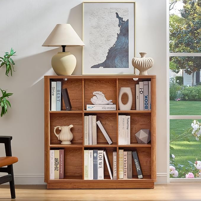 Joaxswe 9 Cube Storage Book Shelf, 40.5" Wide Organizer Bookshelf