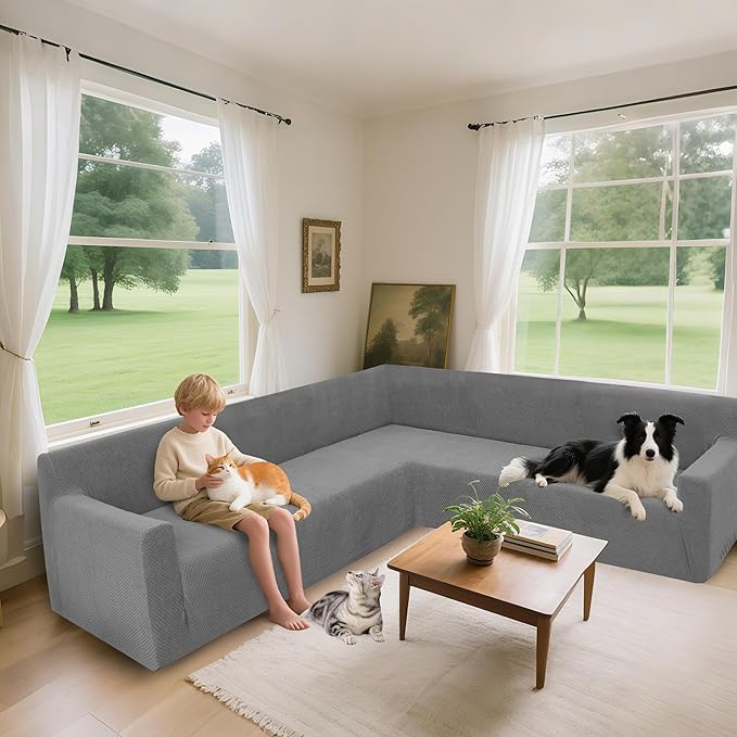 Arfntevss Stretch Sectional Couch Covers L Shaped Corner Sectional Sofa Cover