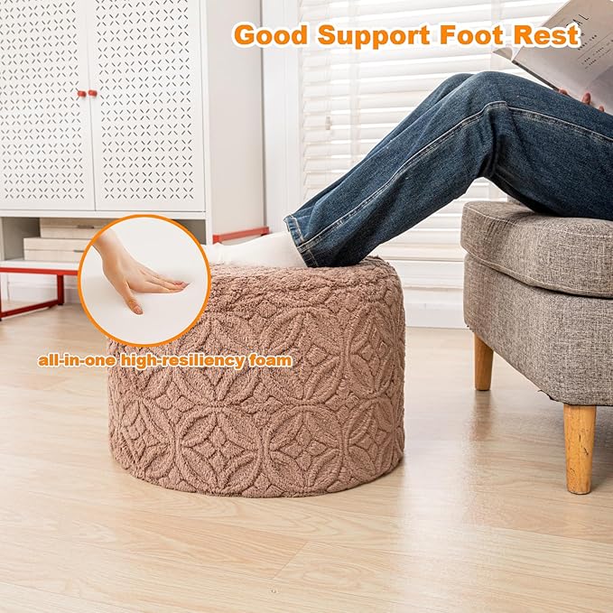 Plush Multi-Functional Ottoman Pouf – Ergonomic Ottoman Foot Rest