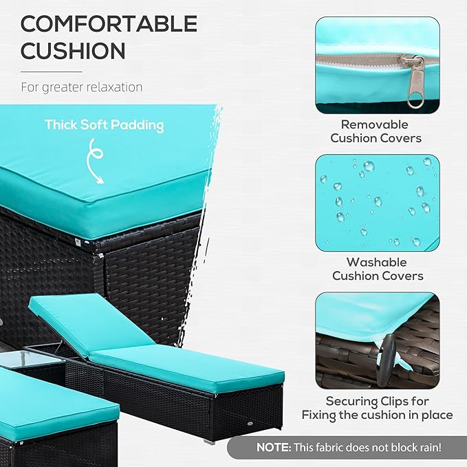 Outsunny Chaise Lounge Chair Set of 2