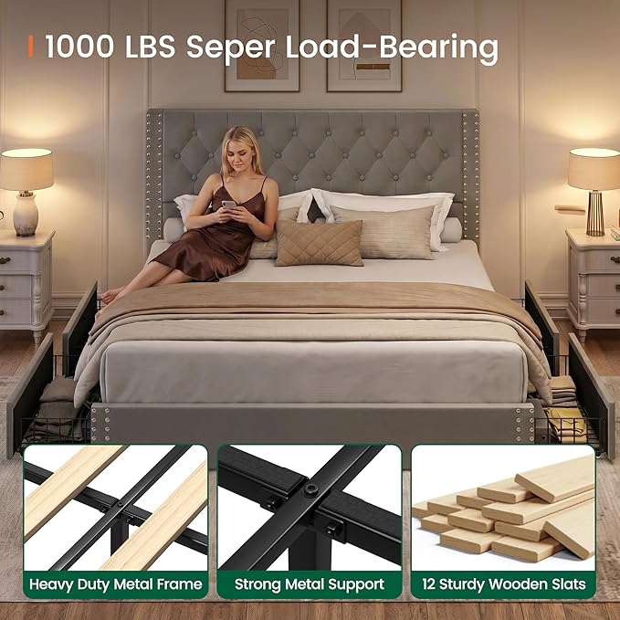 LARMACE King Size Bed Frame