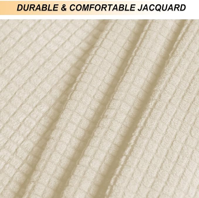 NeColorLife Stretch Ottoman Cover Square Oversized Soft Knitted Jacquard Thick