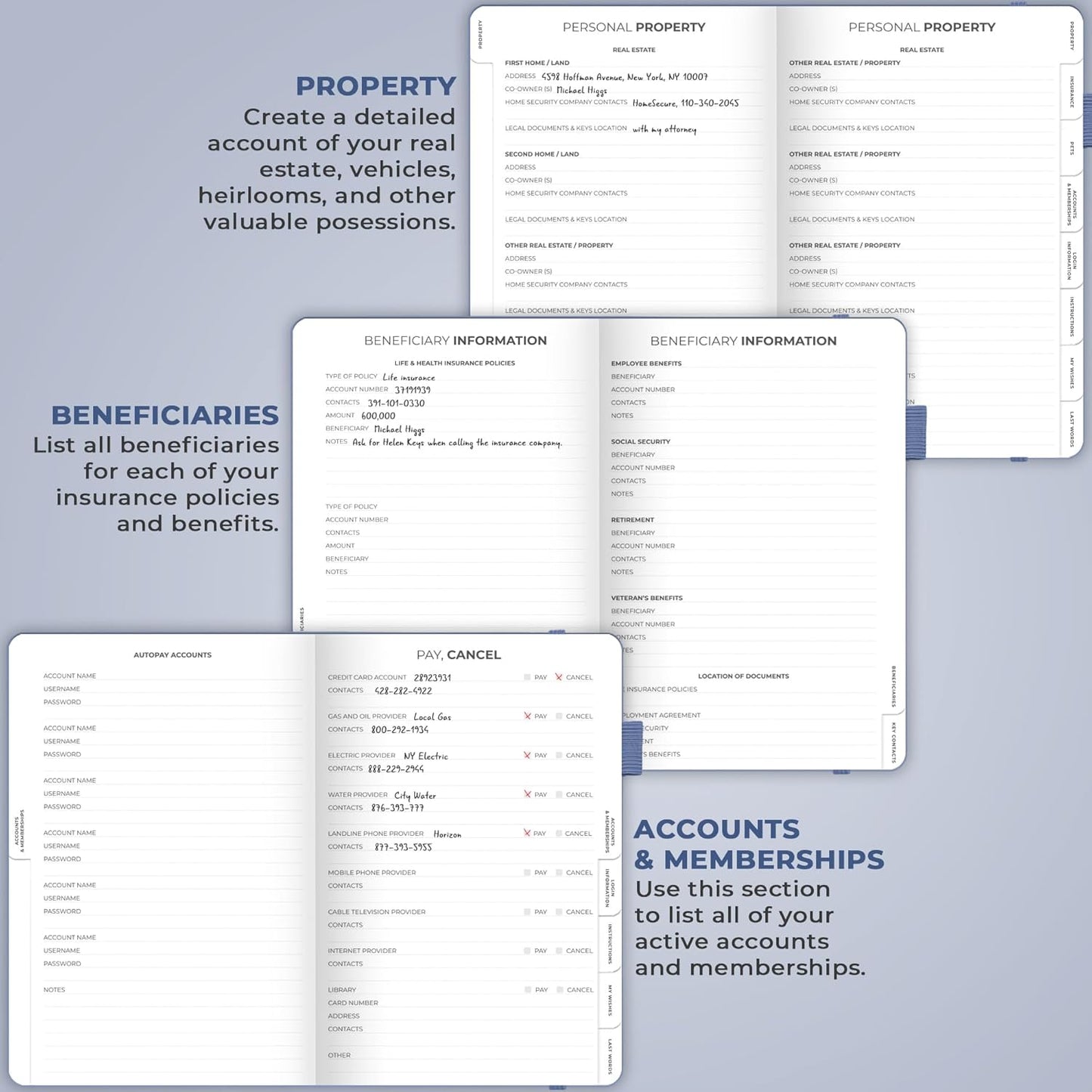 Clever Fox End of Life Planner – Final Arrangements Organizer for Beneficiary, Will Preparation, Last Wishes & Funeral Planning, A5 (Smoke Blue)