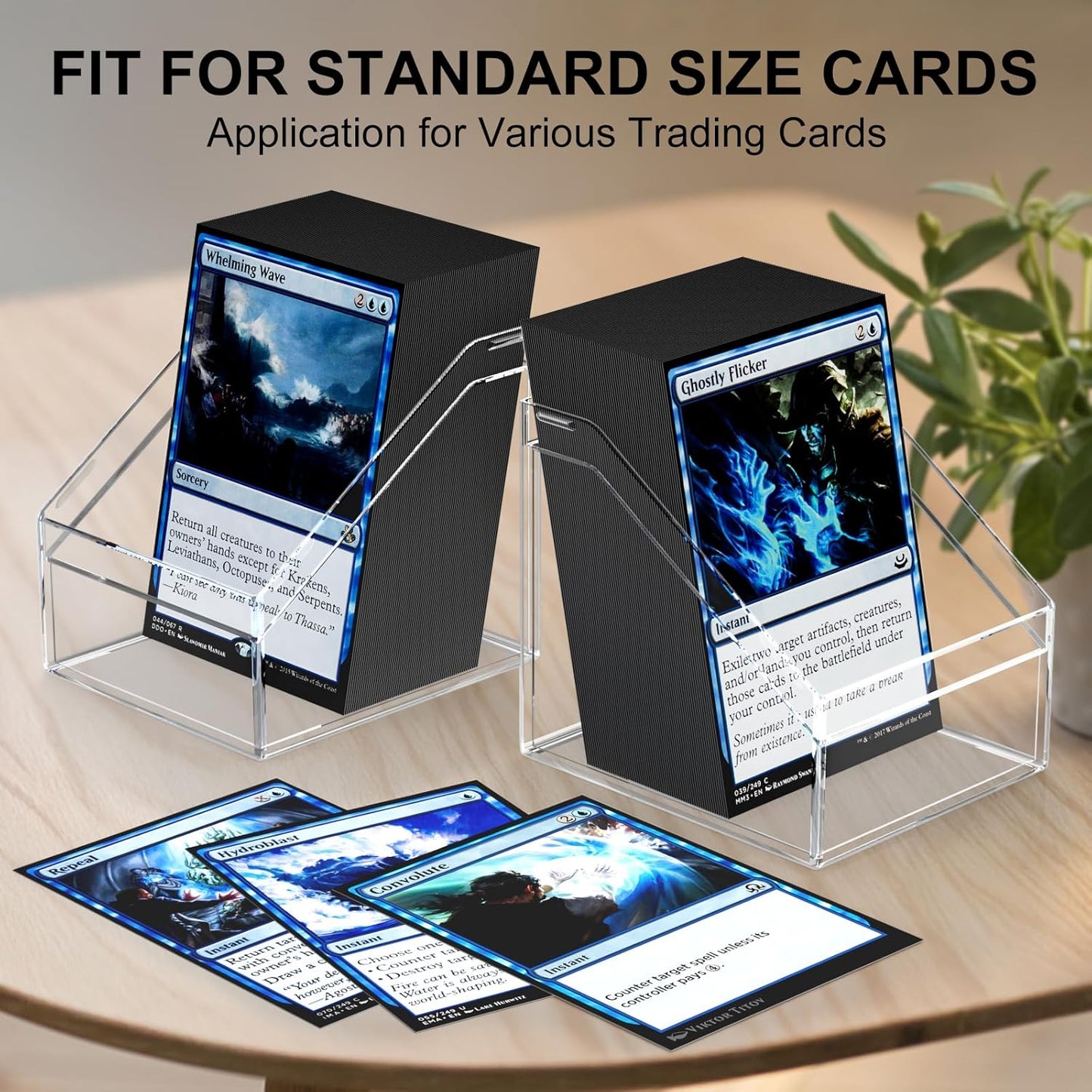 Mlikero Card Deck Cases, 12 Pack Acrylic Commander Deck Box Holding 100+ Sleeved Cards with 12 Dividers, Clear Card Storage Box Fit for MTG, TCG, Sports Cards