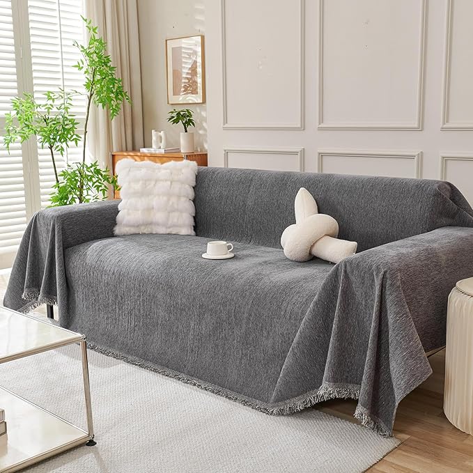 DREAMINGO Sofa Covers Washable Thick Chenille Couch Cover