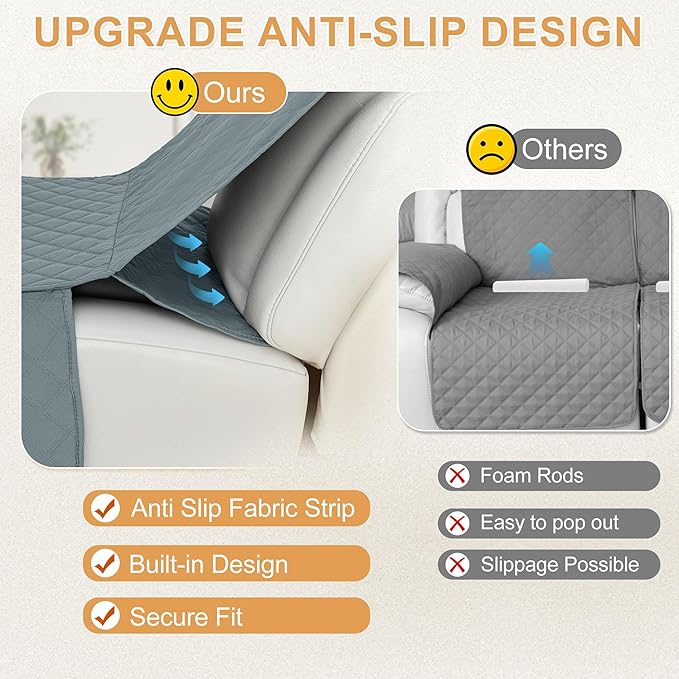 HDCAXKJ 100% Waterproof Reclining Sectional Couch Covers L Shape Recliner Sofa