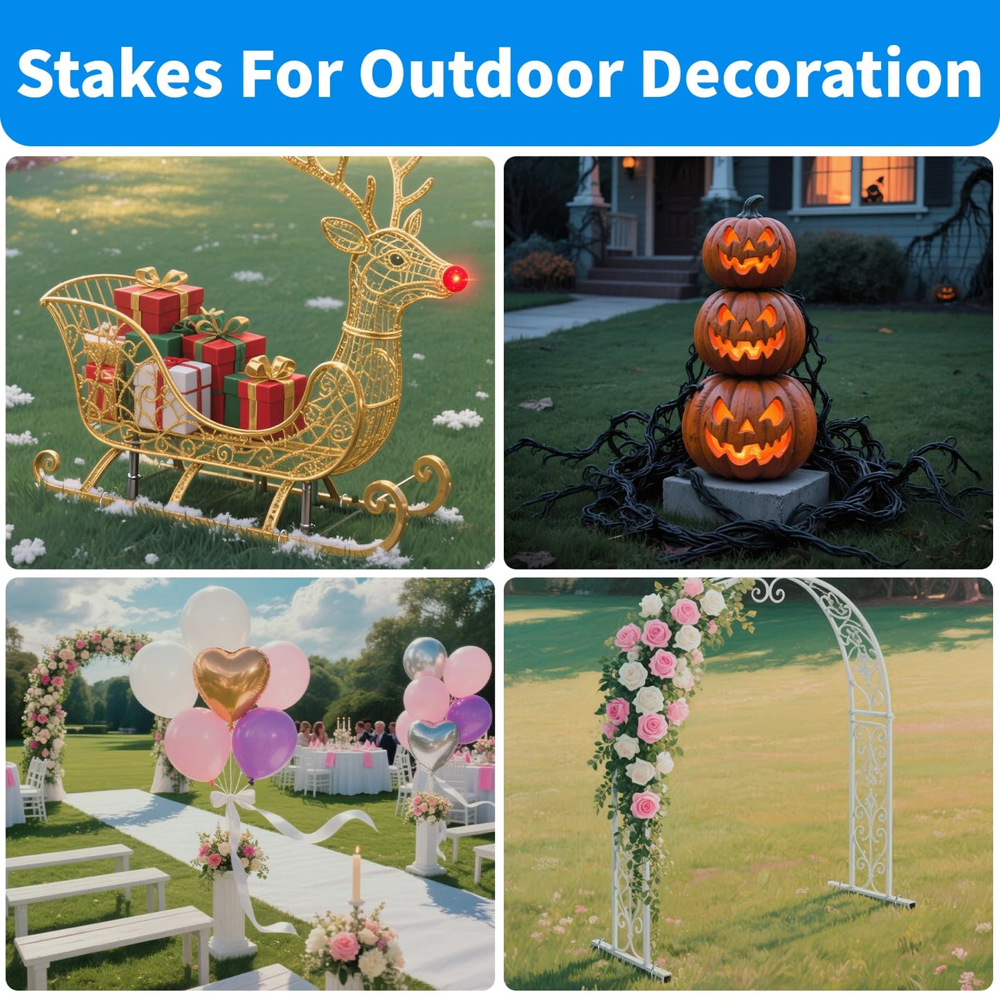 MySit 6 Inch 50 Pack U Shaped Garden Stakes, Heavy Duty 11 Gauge Galvanized Drip Irrigation Stakes Landscape Staples for 1/2" to 1-1/2" Soaker Hose, Weed Barrier, Yard Decorations, Fencing