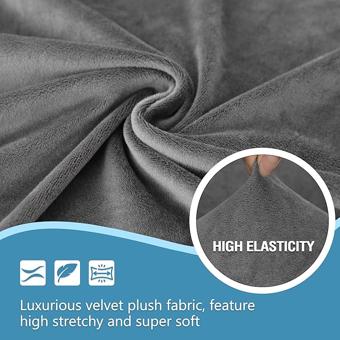 HDCAXKJ Corner Sectional Couch Covers Velvet Stretch L Shape Sofa Cover Soft