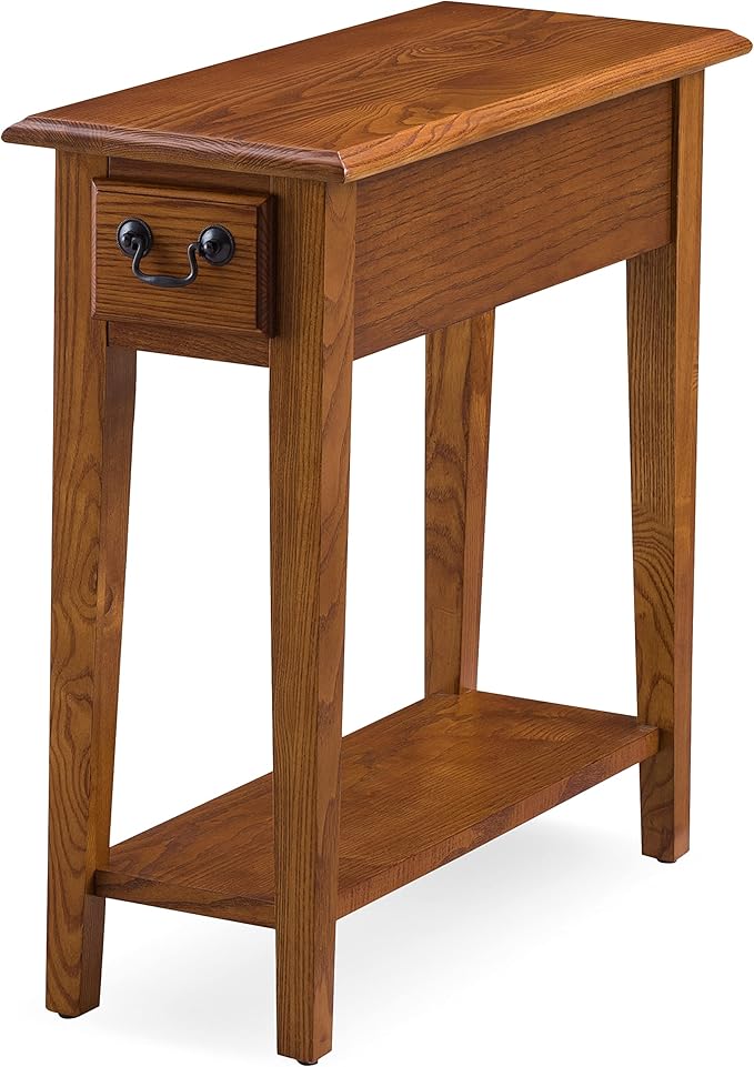 Leick Home Haven Ridge End Table, Solid Wood, 1 Storage Drawer, Bottom Display