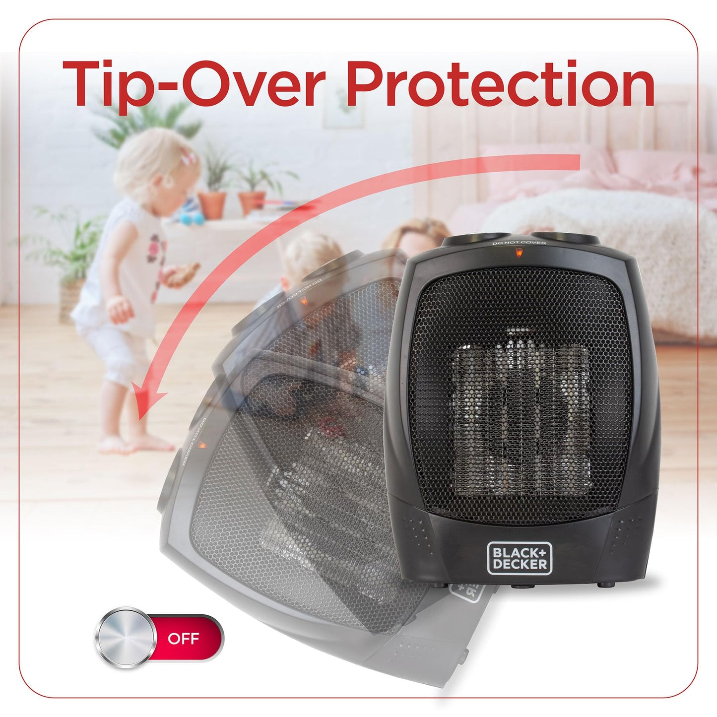 BLACK+DECKER Portable Space Heater, Room Space Heater with Carry Handle for Easy Transport