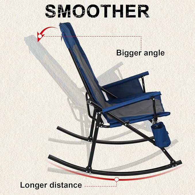 Romswi 2 Pack High Back Portable Rocking Chair