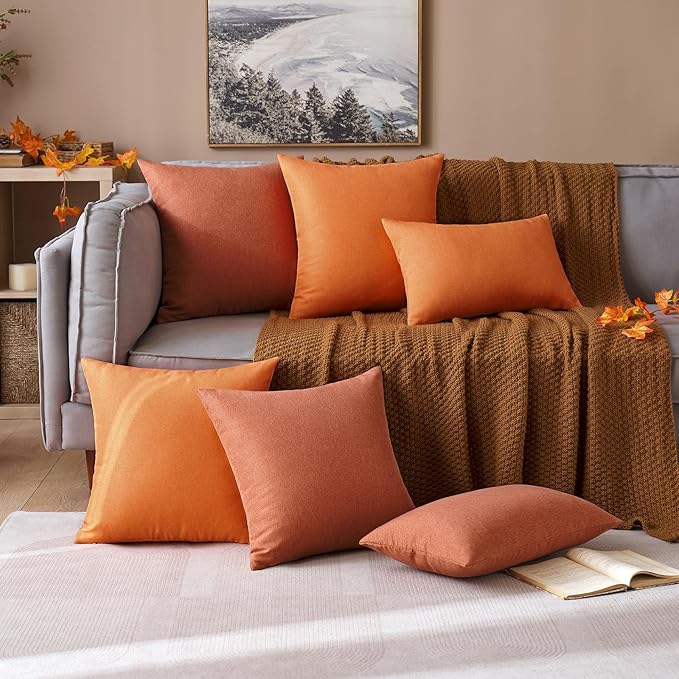 MIULEE Pack of 2 Decorative Outdoor Solid Waterproof Throw Pillow Covers Euro