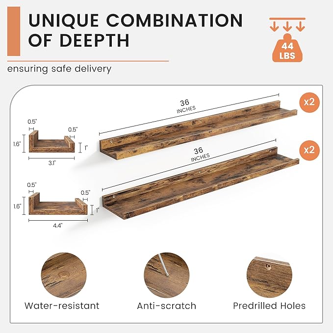 FLYJOE Floating Picture Ledge Shelves