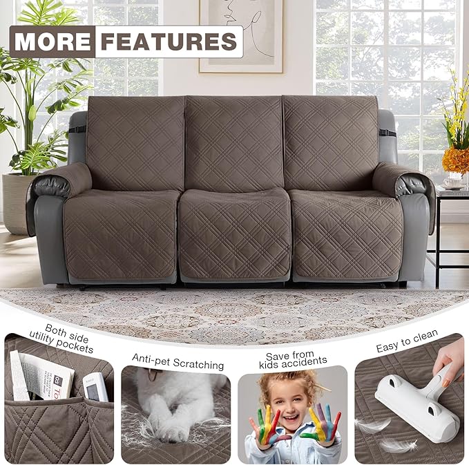 TAOCOCO 100% Waterproof Recliner Sofa Cover, Non Slip Split Couch Covers