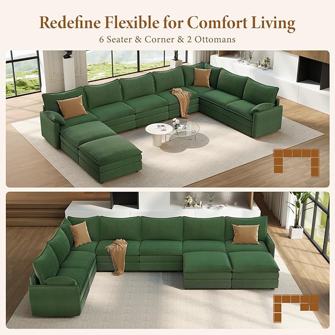 Vesgantti Large Modular Sectional Sofa, Big Comfy Cloud Couch
