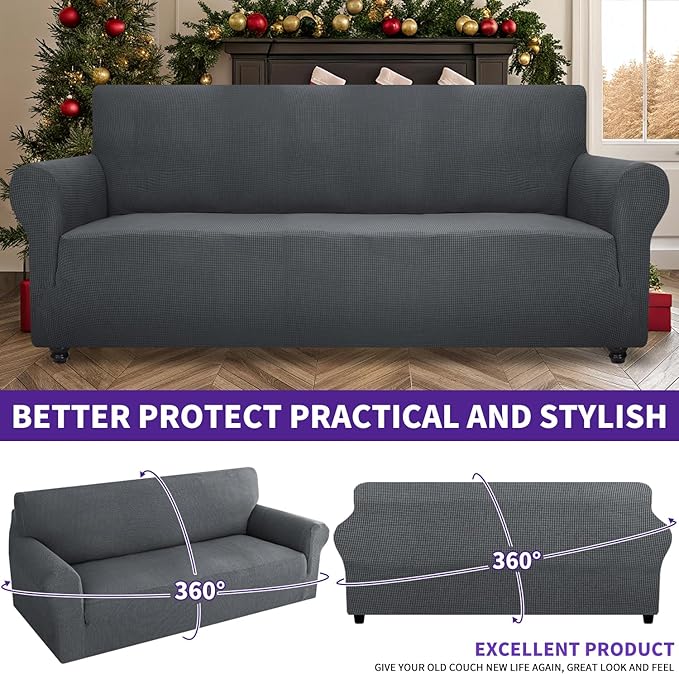 ZNSAYOTX Super Stretch Couch Cover Universal Sofa Covers
