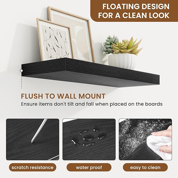 fuqing Floating Shelves for Wall, Wall Mounted Wood Floating Shelf