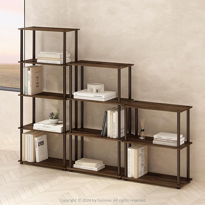 Furinno Turn-N-Tube Book Shelf, 5-Tier Bookshelf, Bookcase