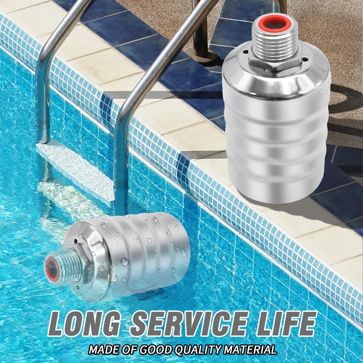VIKKSAER 2Pcs 1/2" Auto Water Level Control Float Valve, 304 Stainless Steel, Automatic Water Level Controller for Water Tanks, Fish Ponds, Livestock Troughs, Hydroponics, Pool