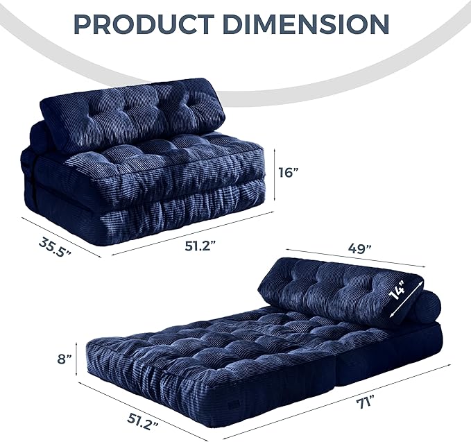 MAXYOYO Folding Sofa Bed, Convertible Sleeper Chair