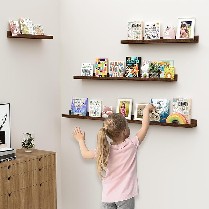 Floating Shelves for Wall, 36 inch Wood Floating Shelves Set of 2, Picture