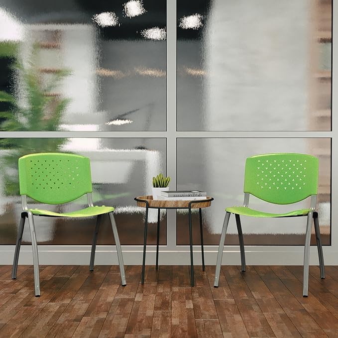 Flash Furniture HERCULES Series 880 lb. Capacity Green Plastic Stack Chair