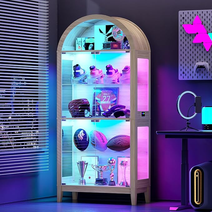 Gurexl 5-Tier Arched Display Cabinet -