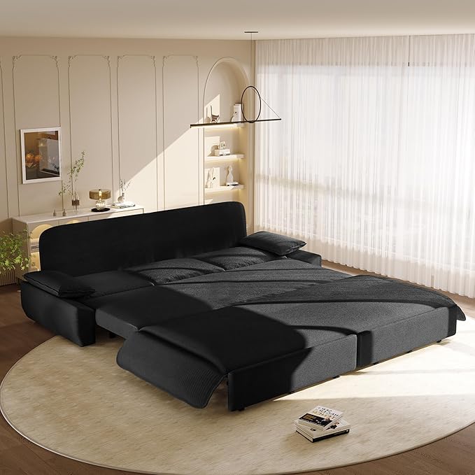 KEIKI 94.5" King Pull-Out Sofa Bed, 3-in-1 Convertible Couch