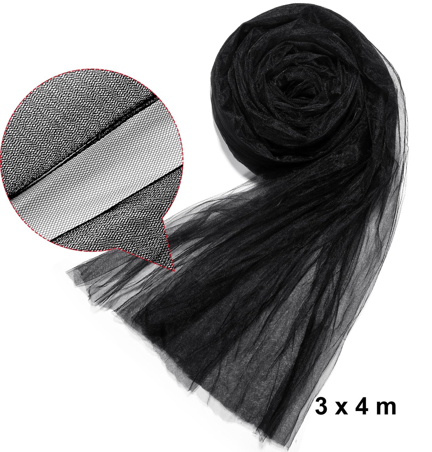 Zonon Mosquito Netting Garden Insect Mesh Netting Garden Patio Mesh Screen Net Fly Insect Bug Bird Net Barrier for Patio Balcony Porch Gazebo Vegetables Fruits Plant Protection(9.84 x 13.12 ft,Black)