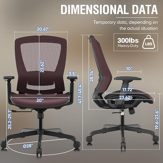 ELABEST Mesh Office Chair, Ergonomic Computer Desk Chair, Sturdy Task Chair-