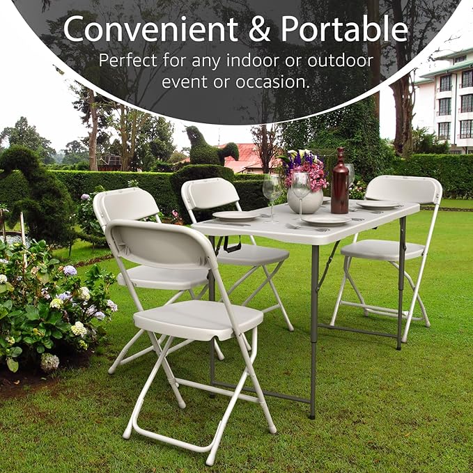 2 Pack of 4 Feet Foldable Table