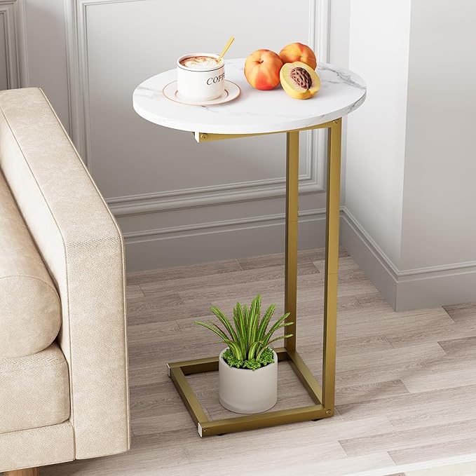 C Shaped End Table, Oval Couch Side Tables