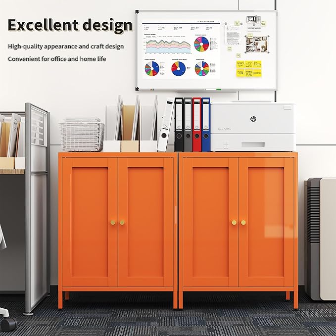 Orange Metal Storage Cabinet