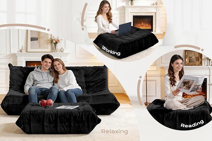 Bean Bag Pouf Ottoman, Foot Stool, Foot Rest