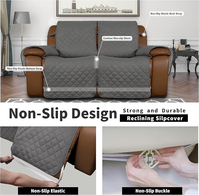 Easy-Going Oversized Loveseat Recliner Cover, Reversible Couch Cover
