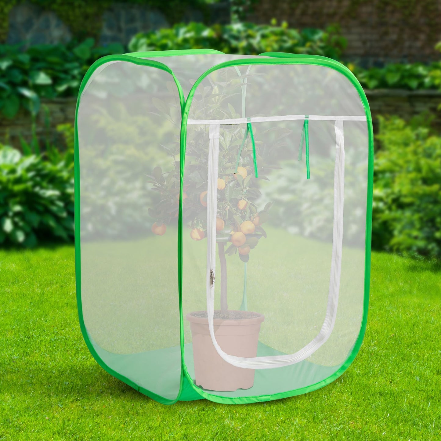 24" x 24" x 36" Pop Up Garden Mesh Plant Cover, Plant Protectors Mesh Plant Enclosure, Garden Net Cage Pest Protection Guard Tent with Storage Bag for Protect Plant Vegetable Fruit from Birds Insects