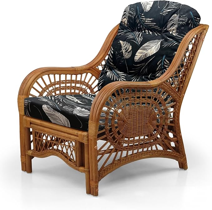 Malibu Lounge Living Accent Armchair Natural Rattan Wicker Handmade Design