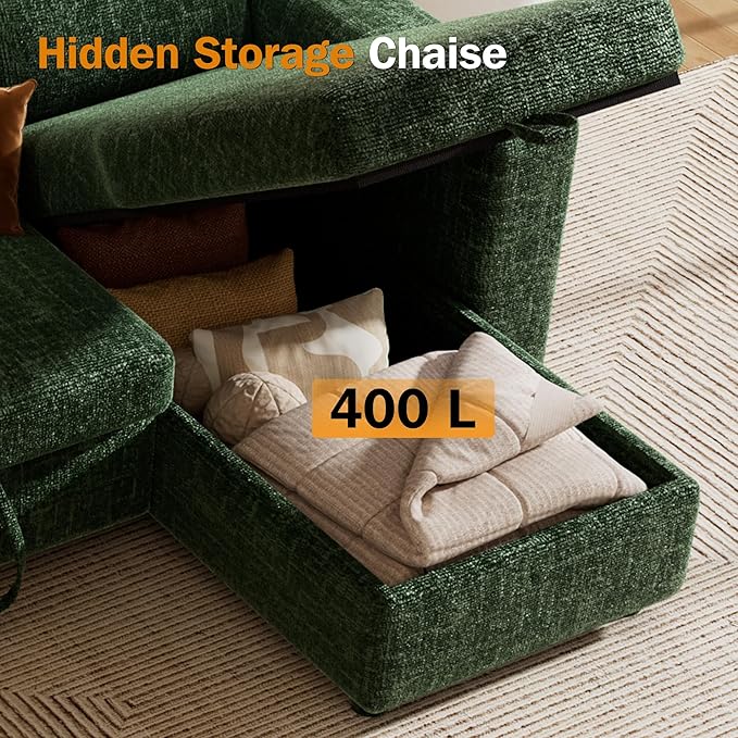 Sunny Heart 82" L Shaped Sectional Sleeper Sofa Bed