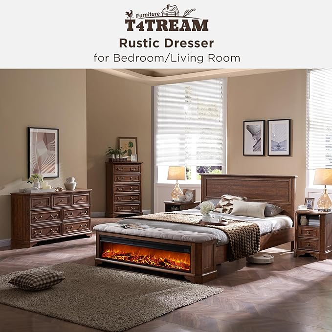 T4TREAM Farmhouse 5 Drawers Dresser