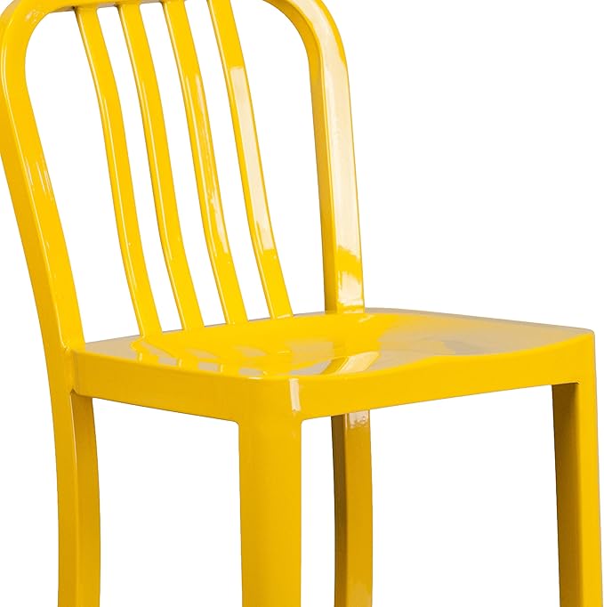 Flash Furniture Commercial Grade 30" High Yellow Metal Indoor-Outdoor Barstool