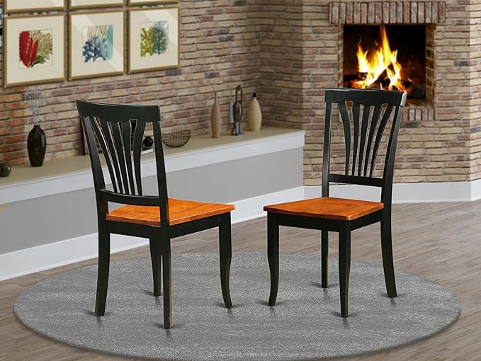 East West Furniture AVC-BLK-W Avon Dining Room Chairs