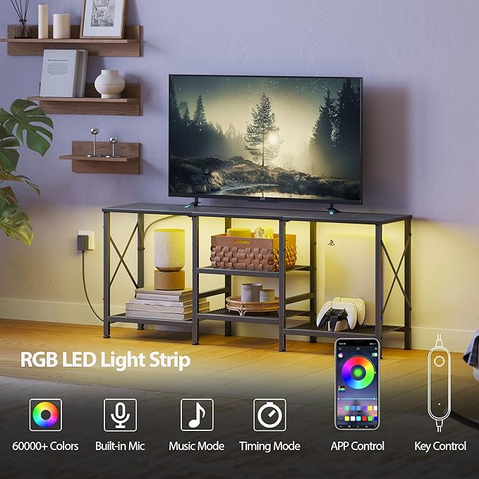 JARHETUN TV Stand with LED Lights