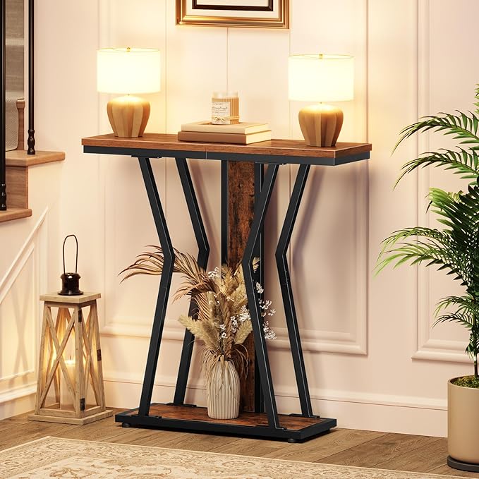 HOOBRO Narrow Console Table, 29.5" Small Entryway Table