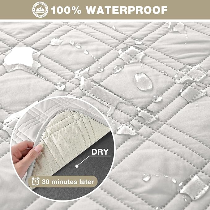 TAOCOCO 100% Waterproof Recliner Sofa Cover, Non Slip Split Couch Covers
