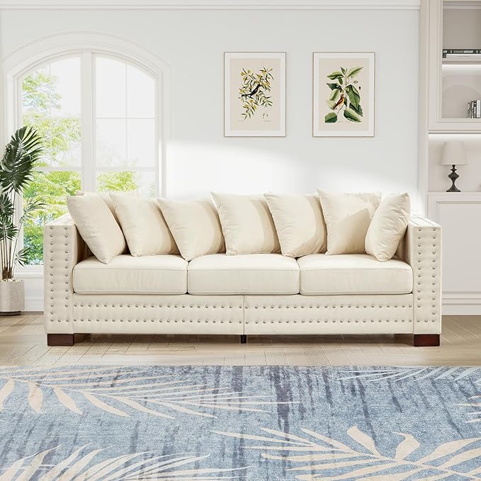 84.5"W Mid Century Modern Couch