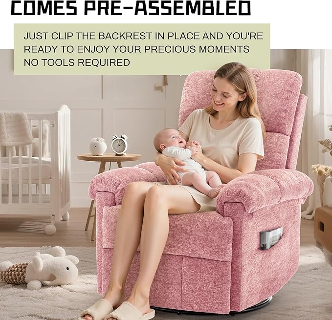Korser Recliner Chair, Swivel Rocker Recliner Chair