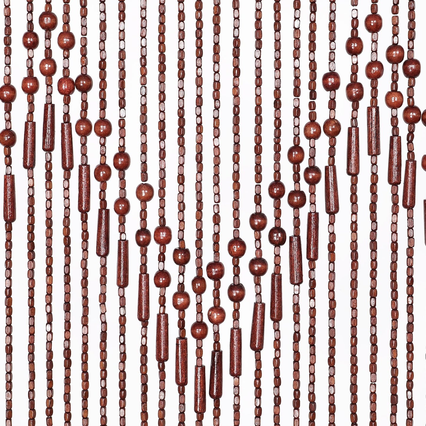 Osunnus Handmade Beaded Curtain for Doorway - Bamboo Wooden Door Beads - Boho Rustic Home Store Decor, 35.5 x 75 Inches Brown