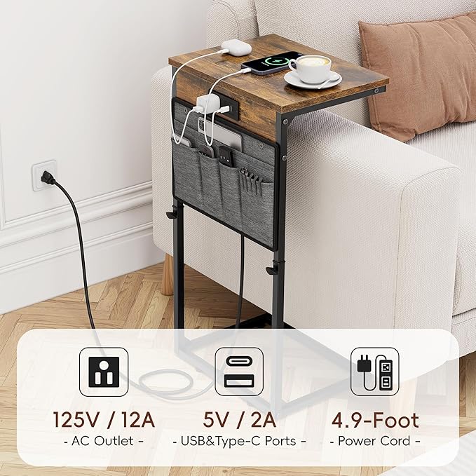 Vagusicc C-Shaped End Table