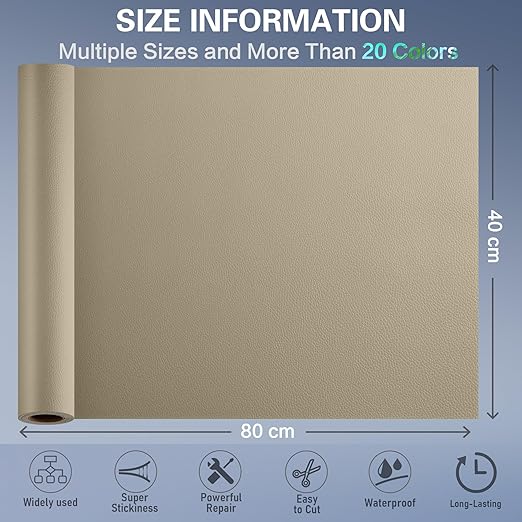 Self Adhesive Leather Repair Patch Kit, 31.4 in x 16 in Large Vinyl Leather